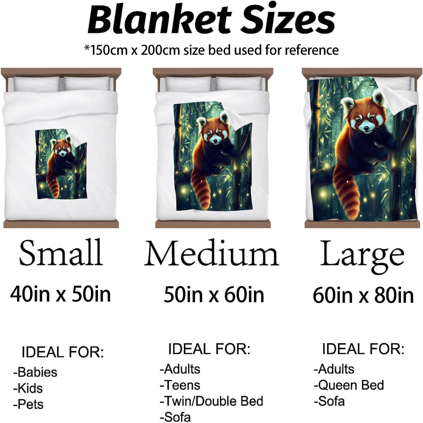 Kibue Adorable Red Panda Blanket - Soft & Cozy Warm Flannel Throw - Plush Lightweight Blankets for Travel, Sofa, Bedroom, Office - Gifts for Adults Women Kids - for All Seasons 60"×50"