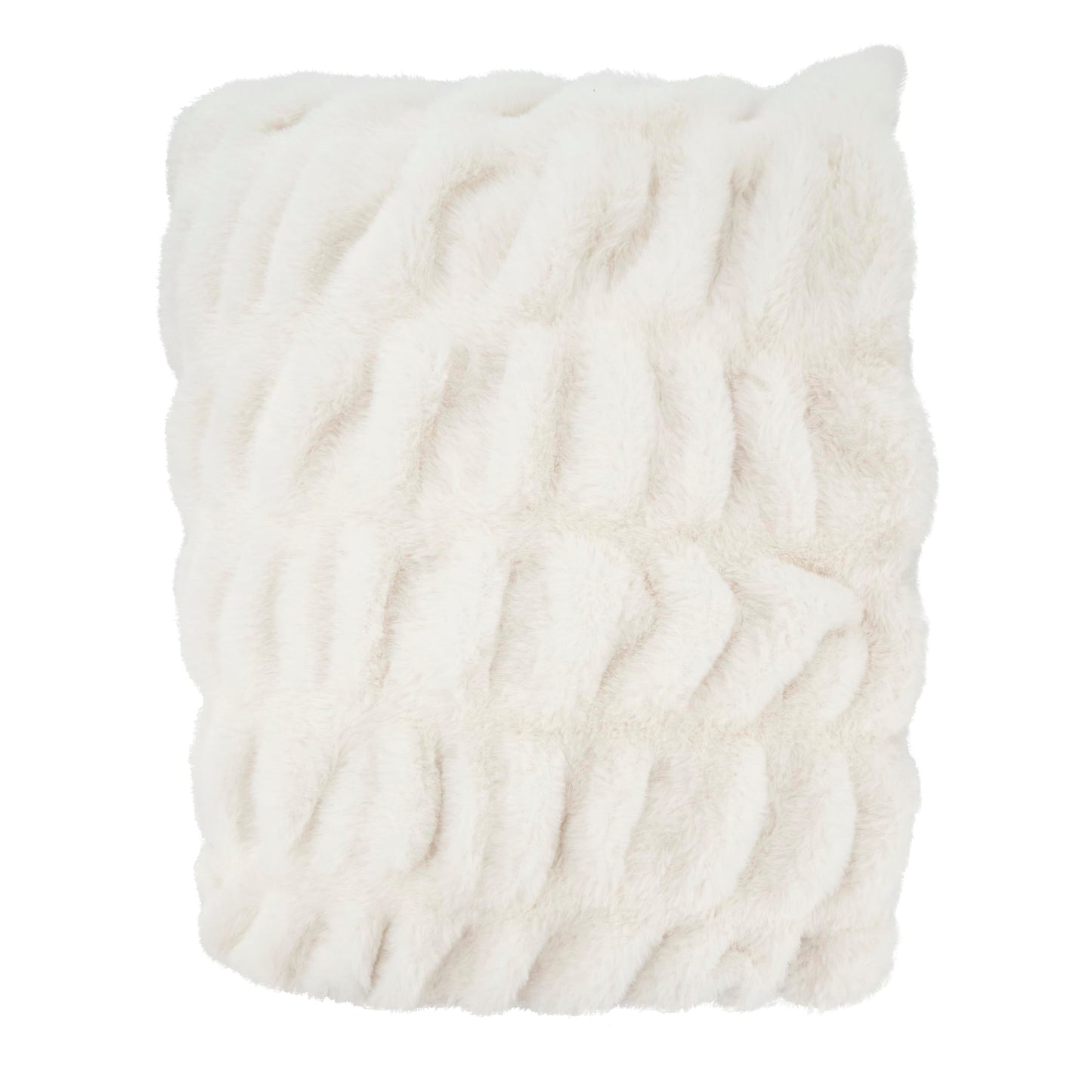 SARO LIFESTYLE Cuddle Corner Faux Rabbit Fur Throw