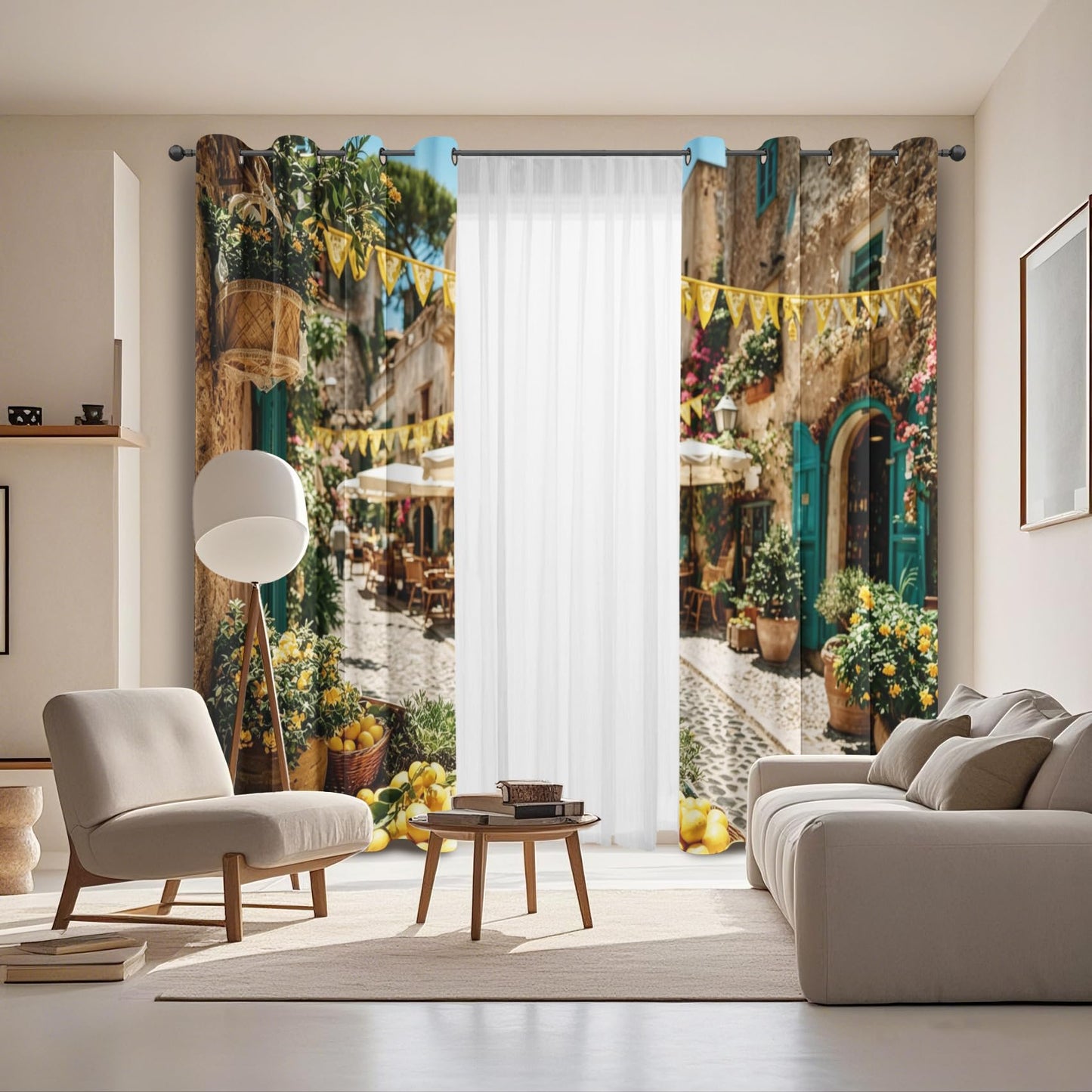 Street Scenery Curtains Old Town