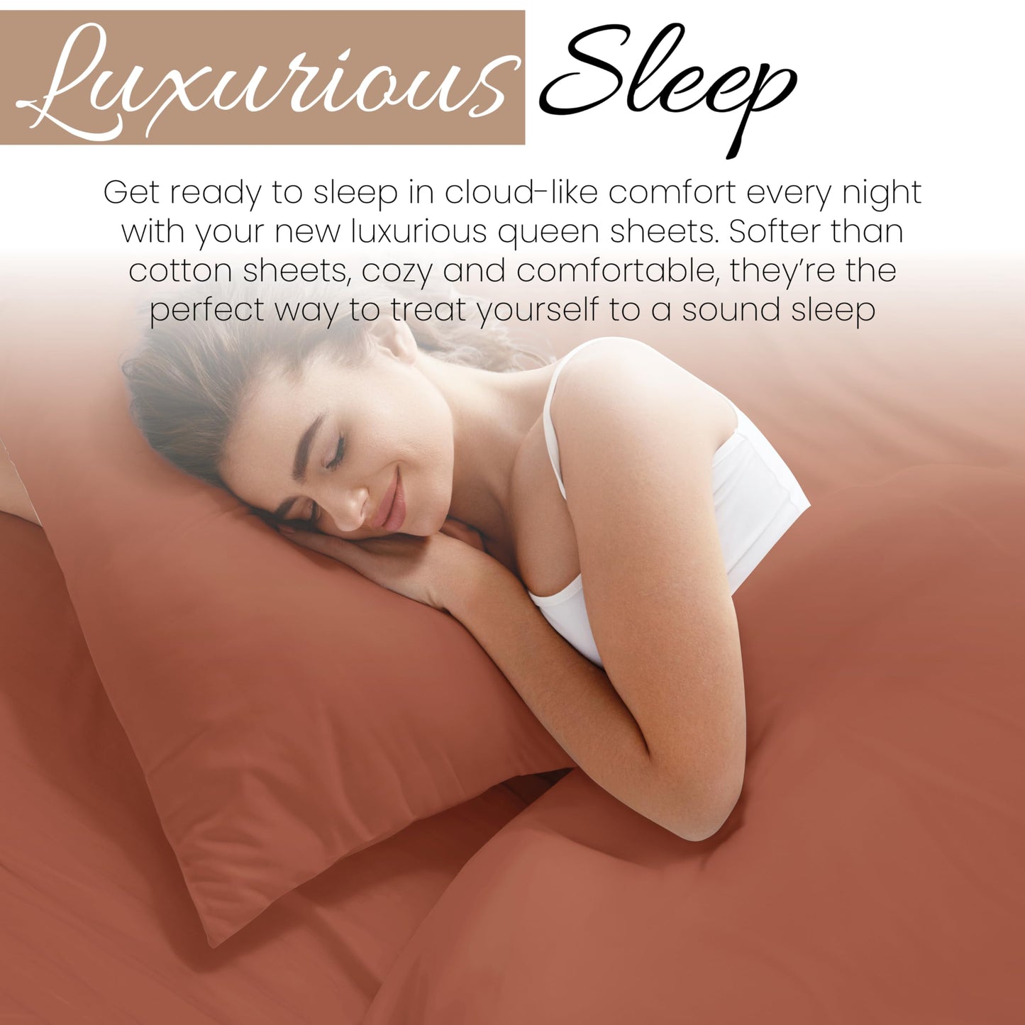 Linen Market Bed Sheets for Full Size Bed (Clay) - Sleep Better Than Ever with These Soft and Cooling Full Sheets - Deep Pocket Fits 16" Thick Beds - 4 Piece Full Sheet Set