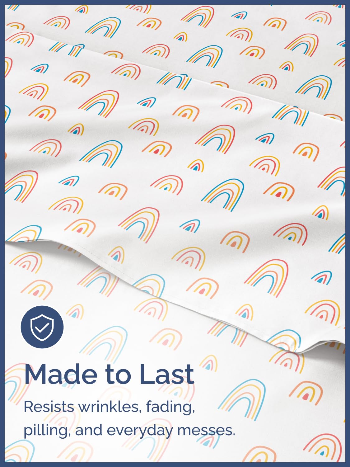 Kids Full Size Bed Sheet Set - 4 Piece Kids Loft Bed Sheets - Rainbow Cartoon Theme Bedding - Soft, Cute and Cozy - Breathable and Machine Washable - Colorful Bed Set for Boys, Girls, Teens & Toddlers