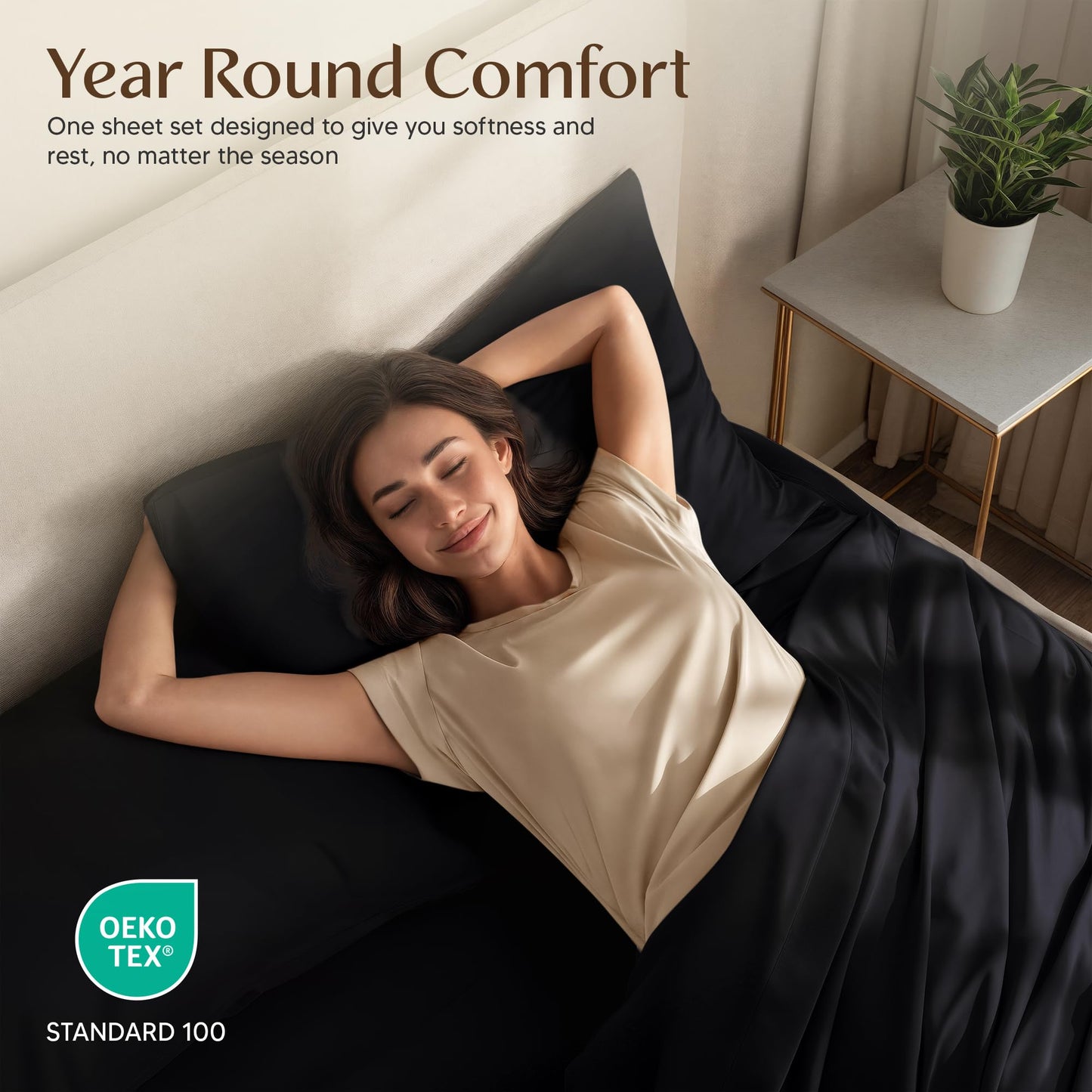 Utopia Bedding Twin Sheet Set – 3 Piece Bed Sheets for Twin Size Bed, Soft and Breathable Microfiber, Includes 1 Fitted Sheet, 1 Flat Sheet and 1 Pillowcase – Oeko Tex (Black)