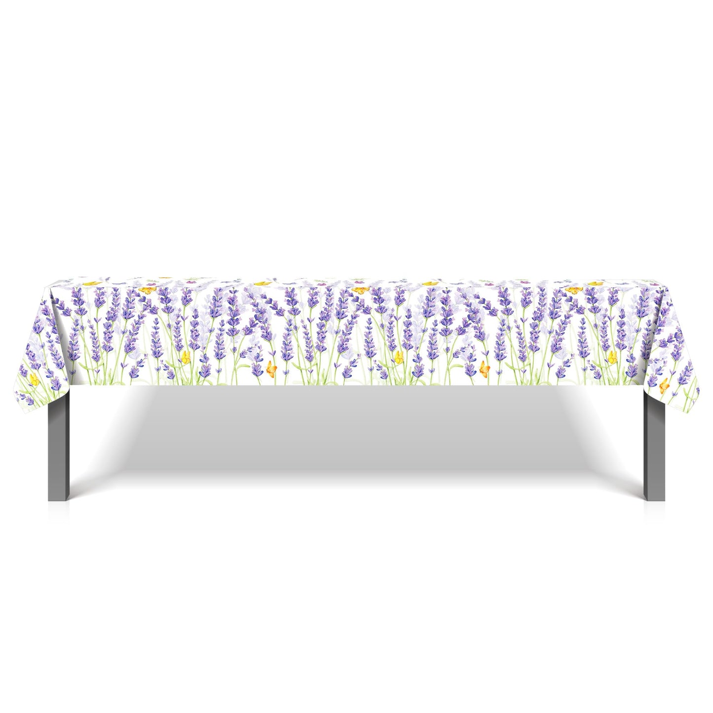 CC HOME 1Pc Purple Lavender Party Plastic Tablecloth 54 x 87 Inch Long Table Cover, Spring Butterfly Party Tablecover for Lavender Flower Kids Baby Shower Birthday Dinner Picnic Kitchen Event