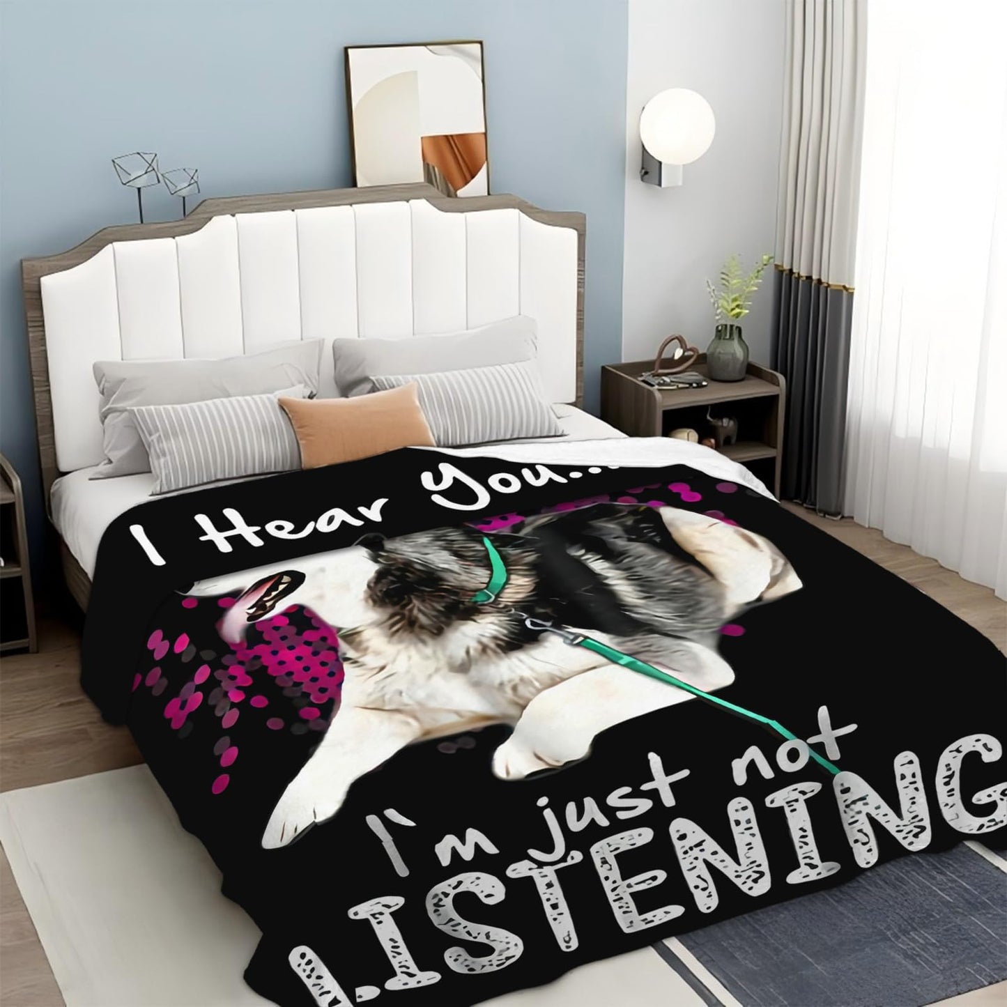 Tijuboni Husky Throw Blanket Dog Gifts for Girls Boys Women Men Kids Adults Soft Flannel Fleece Blanket for Couch Sofa Bed Home Decor 40"x50"