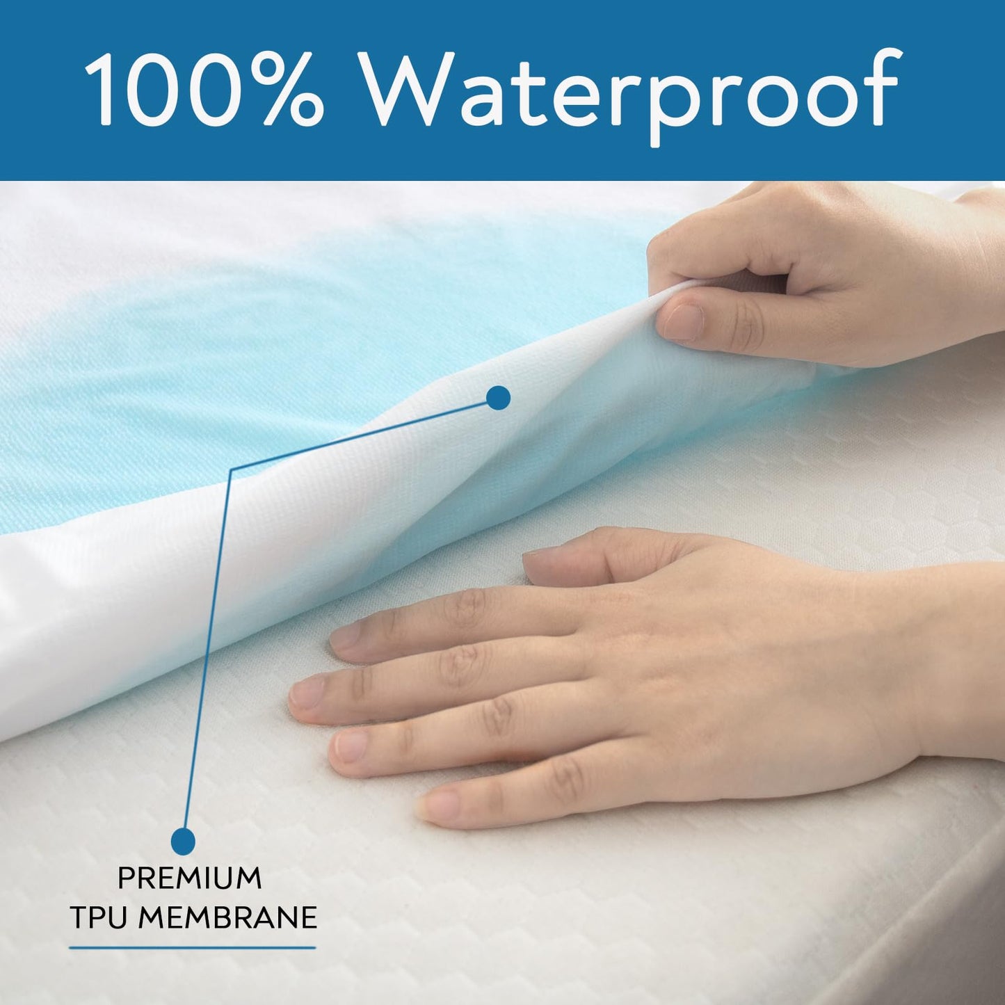 2 Pack Full Size Mattress Protector Waterproof Mattress Topper Cover Full Fitted Sheets up -14'' Breathable & Noiseless Mattress Protector Machine Washable