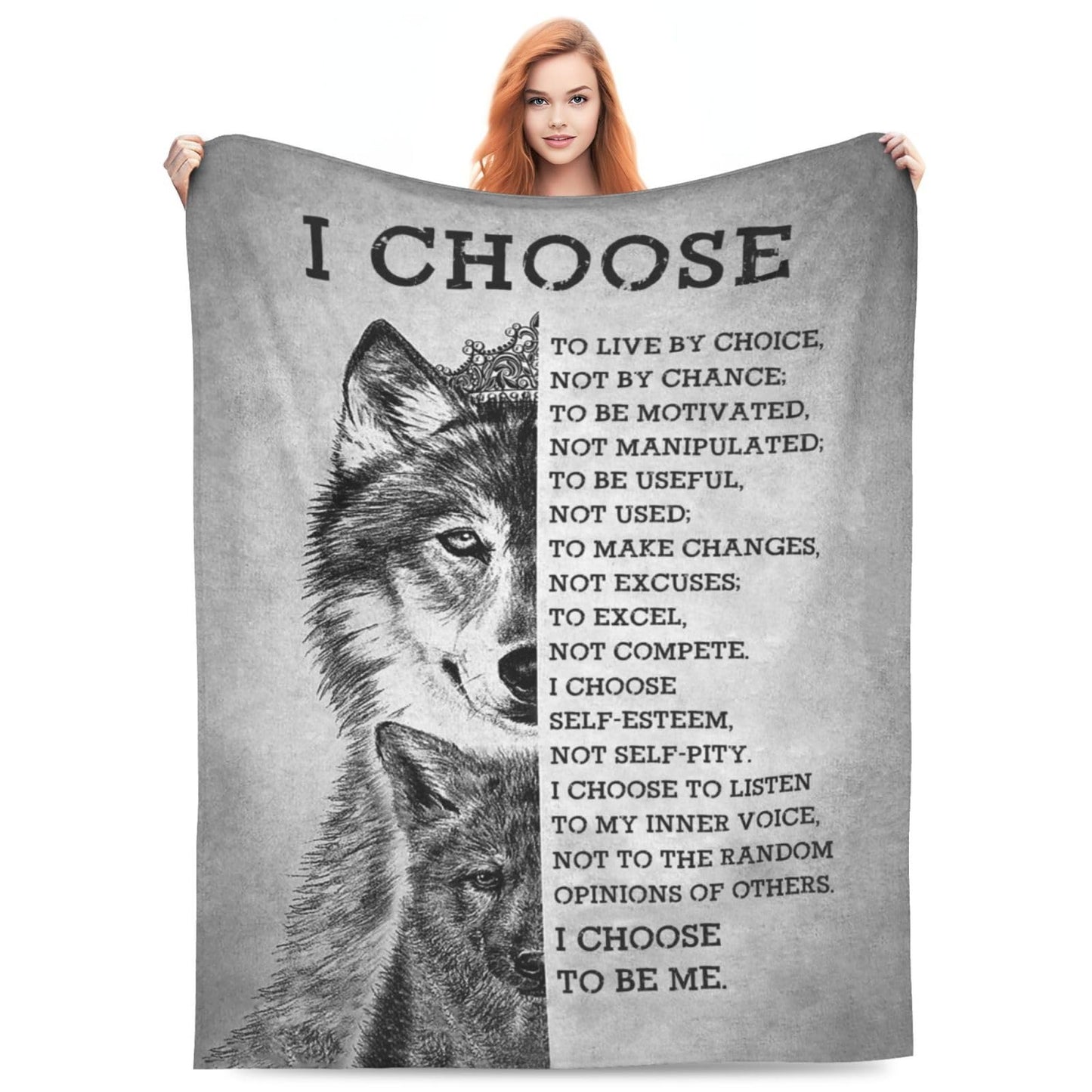 banonaty Wolf Blanket Wolfs Throw Blankets Black and White Wolf Gifts for Men Women Adults Boys Girls Fleece Flannel Blanket Plush Bedding for Couch Sofa Bed Room Decor 40"X50"