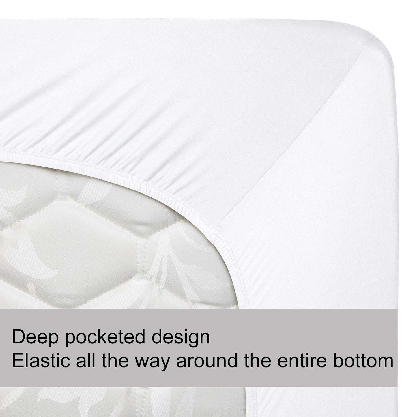 Soft Stretch King Size Fitted Sheet Only - Jersey Knit, 4-Way Stretchy Snug Fit, Wrinkle Free & Stay in Place, No More Slipping Off for Mattress, Soft & Comfortable - White, King