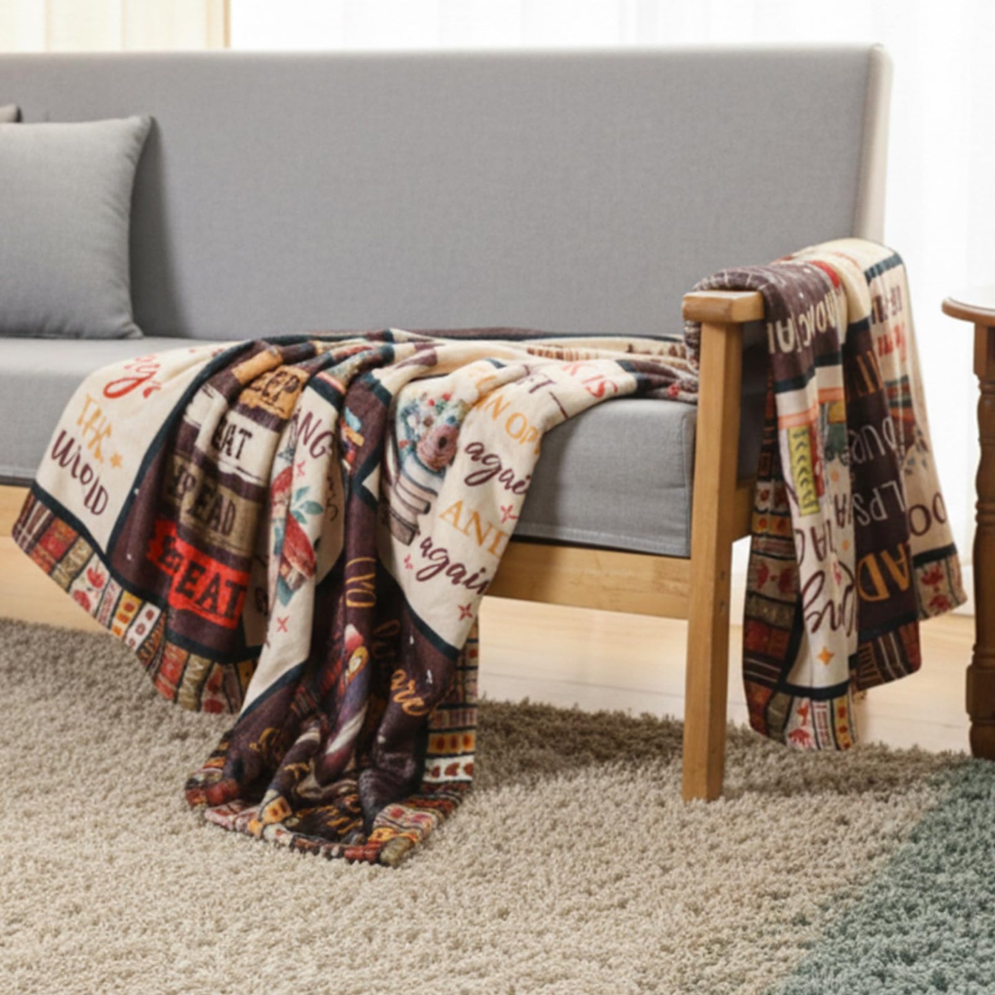 VISSTREE Book Lovers Gifts Blanket, Book Reading Throw Blanket, Librarian Bookish Books Club Gift for Women Readers Bookworms Birthday Graduation Present Ideas Soft Flannel Blankets 50'' x 60''