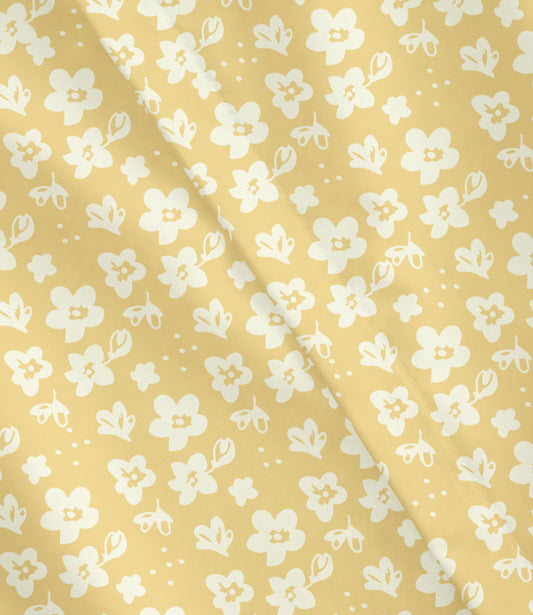 Duvet Cover Full Size Set - Extra Soft Floral Duvet Cover 80 x 90 with 2 Pillow Shams - Comfy, Cozy, Breathable Floral Bedding Set - Hotel Luxury & Fade Free w/ Zipper Closures & Ties - Yellow Meadow