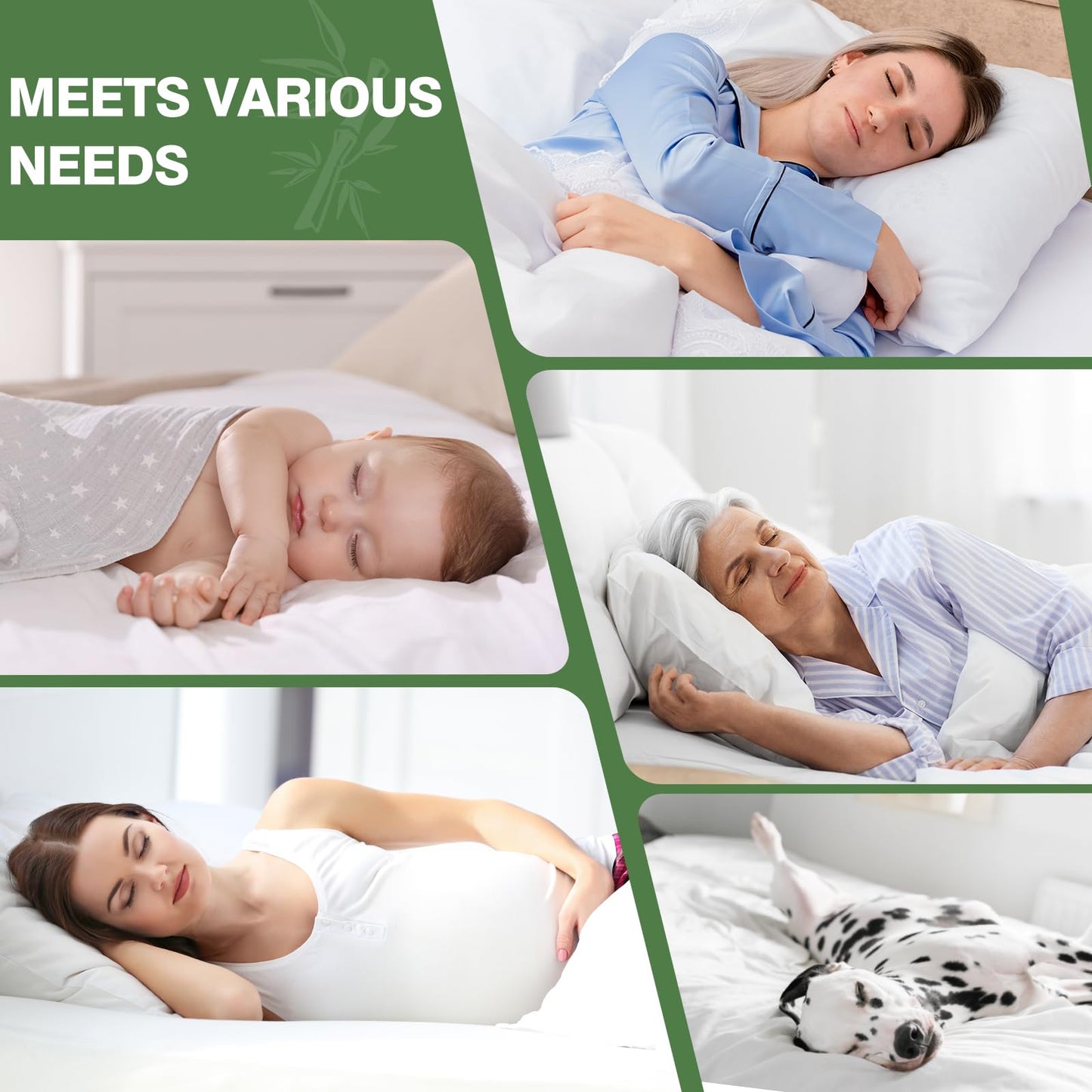 KAYWAZY Waterproof Mattress Protector Queen Size - Cooling Breathable Mattress Cover for Queen Bed, Noiseless Soft Bed Pad Cover, Snug Fit Deep Pocket 6''–18'', Ideal for Dorms & Guest Rooms, Green