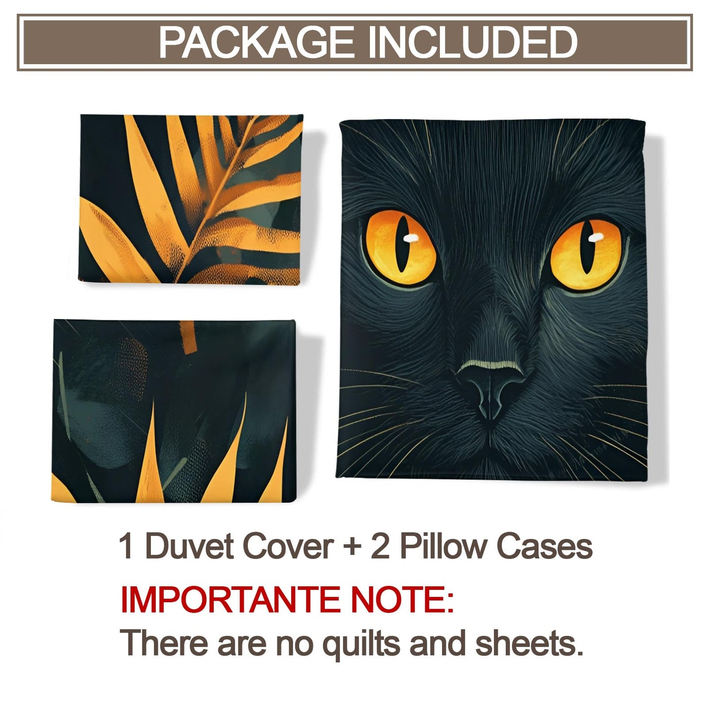 PAISUOQ Cat Print Bedding Sets Full Tropical Leaves Comforter Cover with Zipper Ties, Cartoon Animal Duvet Cover with 2 Pillowcases, 3 Pieces，Bedroom Decor & Gifts