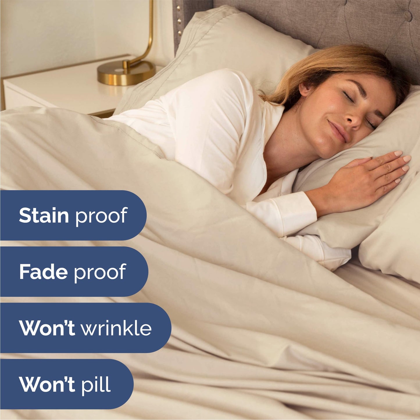 Queen Size 4 Piece Sheet Set - Comfy Breathable & Cooling Sheets - Hotel Luxury Bed Sheets for Women & Men - Deep Pockets, Easy-Fit, Extra Soft and Wrinkle Free Sheets - Wheat Oeko-Tex Bed Sheet Set