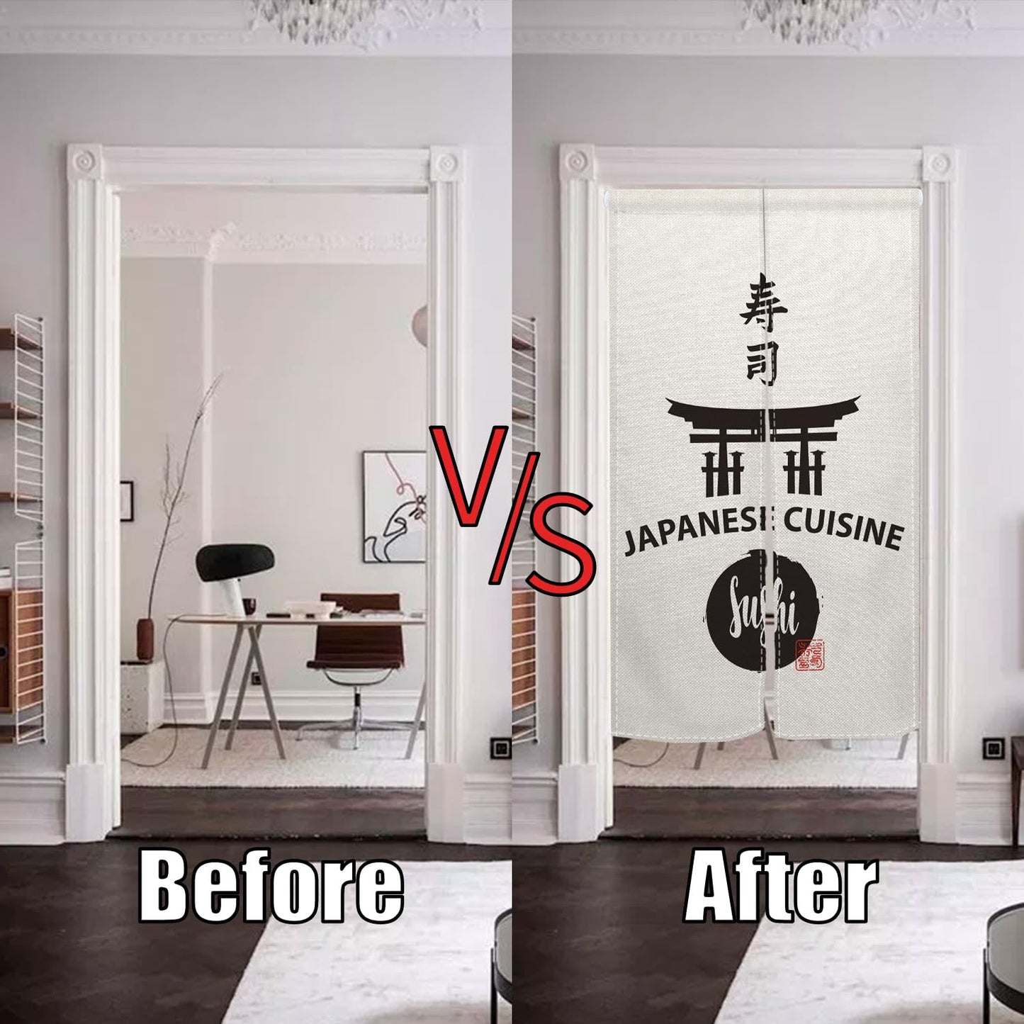 XMJJKUF Long Japanese Noren Doorway Curtain Japanese Cuisine Printed Window Treatment Door Tapestry Door Curtain Polyester for Ukiyoe Room Divider Home Kitchen Gifts Decorations,33.5"x 70.9"