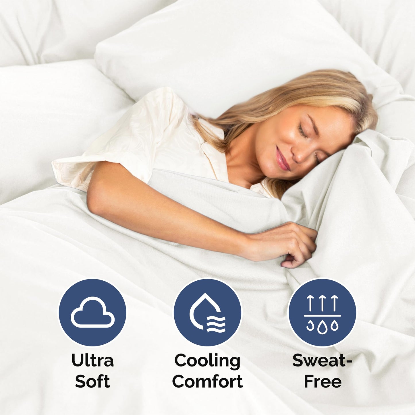 Queen Size 4 Piece Sheet Set - Ultra Soft & Cooling Bed Sheets - Fits 8 to 16 inch Mattress - Wrinkle Free & Fade Resistant with Deep Pockets - Breathable, Comfy Hotel Luxury Bedding - Antique White