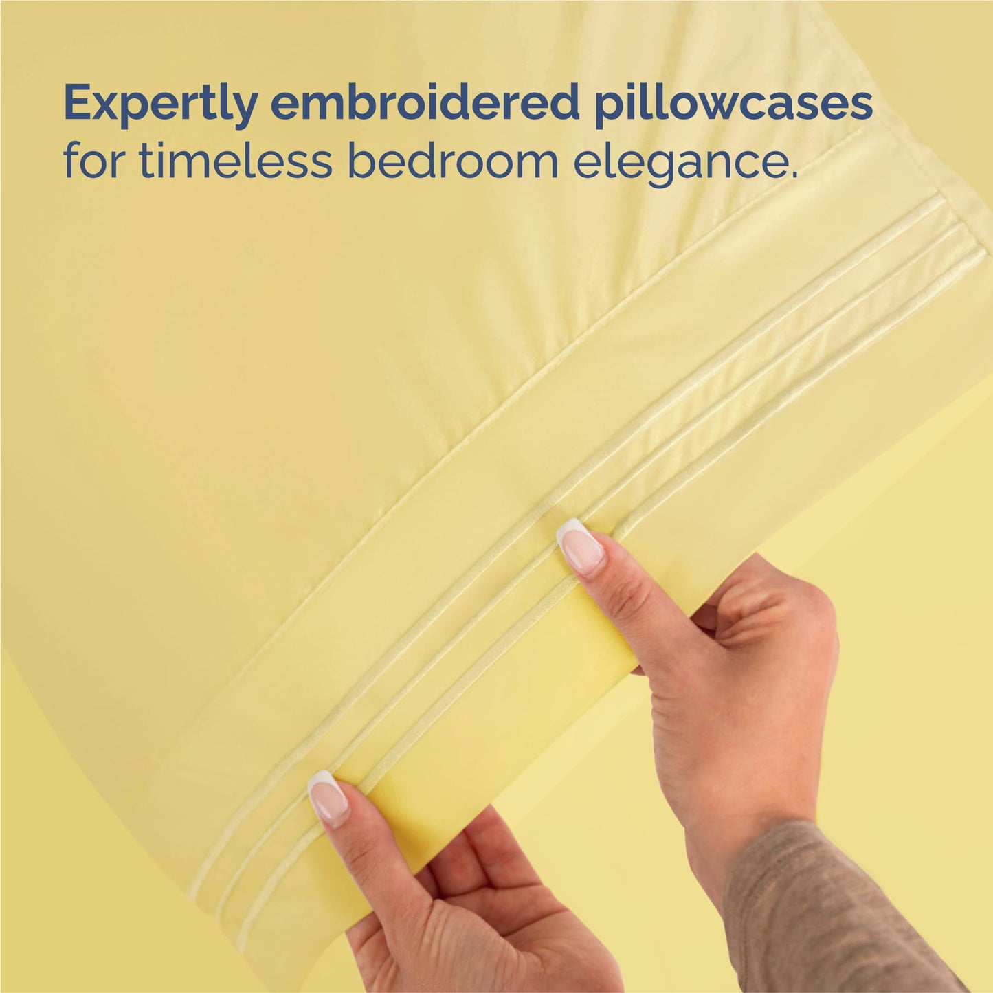 Split King Size 5 Piece Sheet Set - Comfy Breathable & Cooling Sheets - Hotel Luxury Bed Sheets for Women & Men - Deep Pockets, Easy-Fit, Soft and Wrinkle Free Sheets - Yellow Oeko-Tex Bed Sheet Set