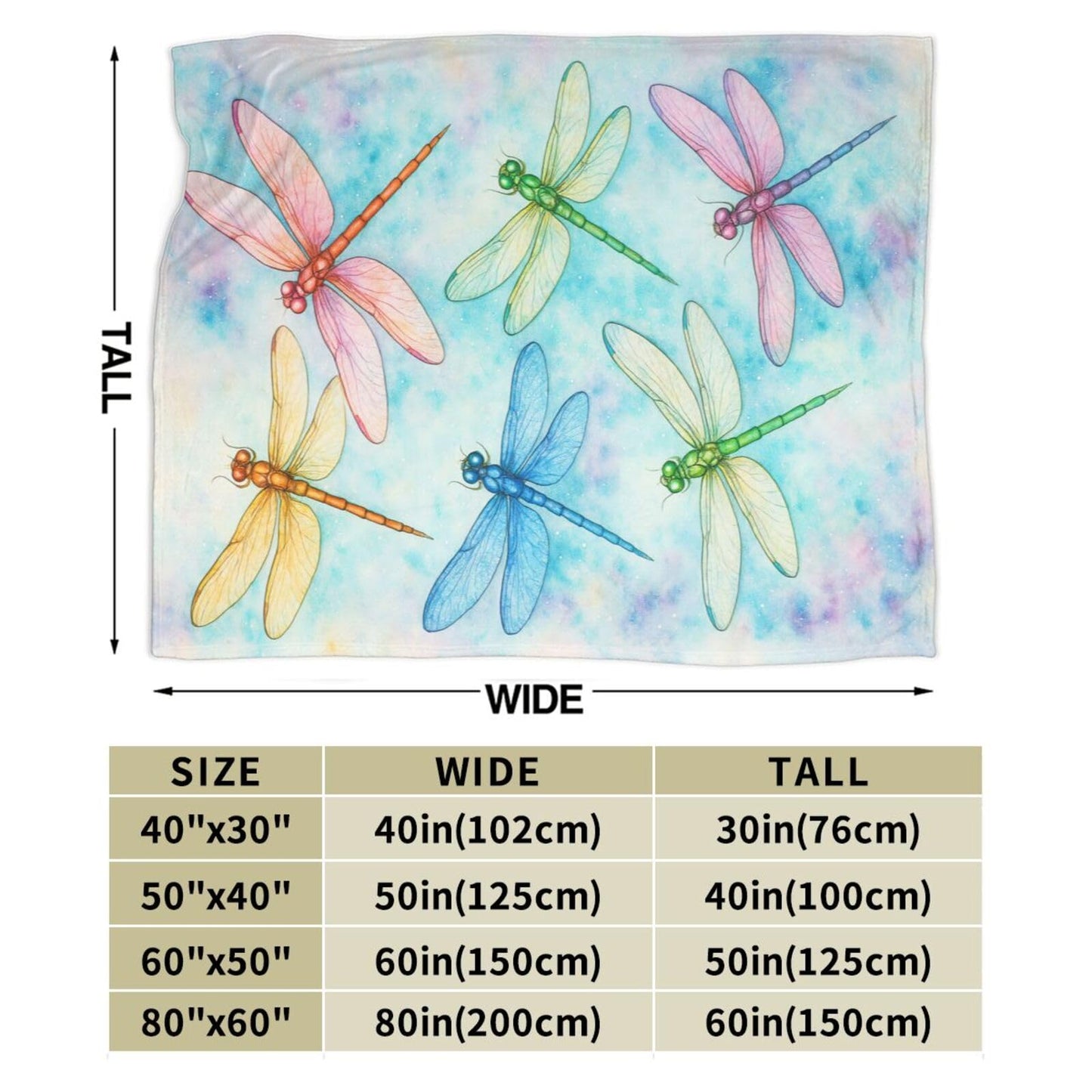 Dragonfly Blanket Dragonflies Theme Throw Blanket Soft Cozy Fleece Fuzzy Plush Flannel Blankets Gifts for Women Girls Adults Kids 50"X40"