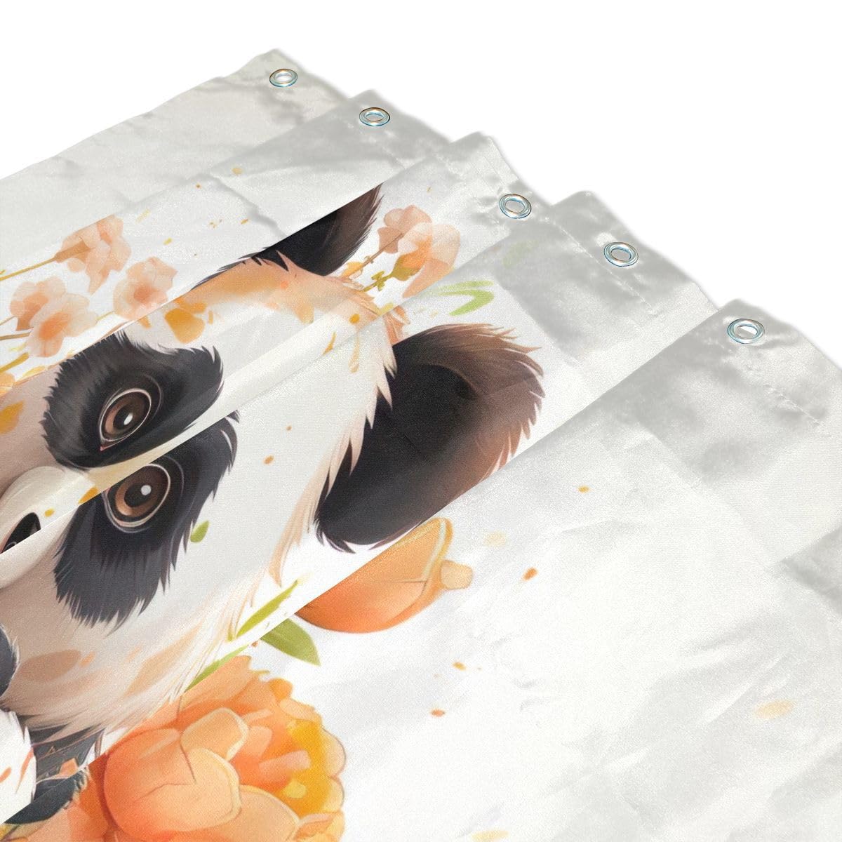 UMIRIKO Cute Panda Animal Shower Curtain Sets, Washable Bathroom Shower Curtain with 12 Hooks for Women Men 72x72 Inch 202a5764
