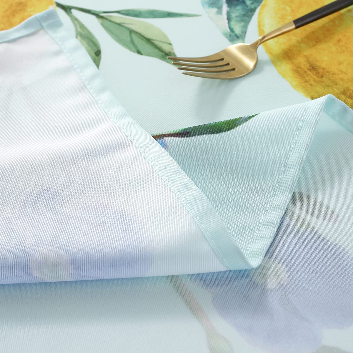 SASTYBALE Lemon Tablecloth Rectangle 52 x 70 Inch, Spill Proof Wrinkle Free Fabric Table Cloth, Polyester Table Cover for Summer/Dining/Party/Indoor/Outdoor, Blue