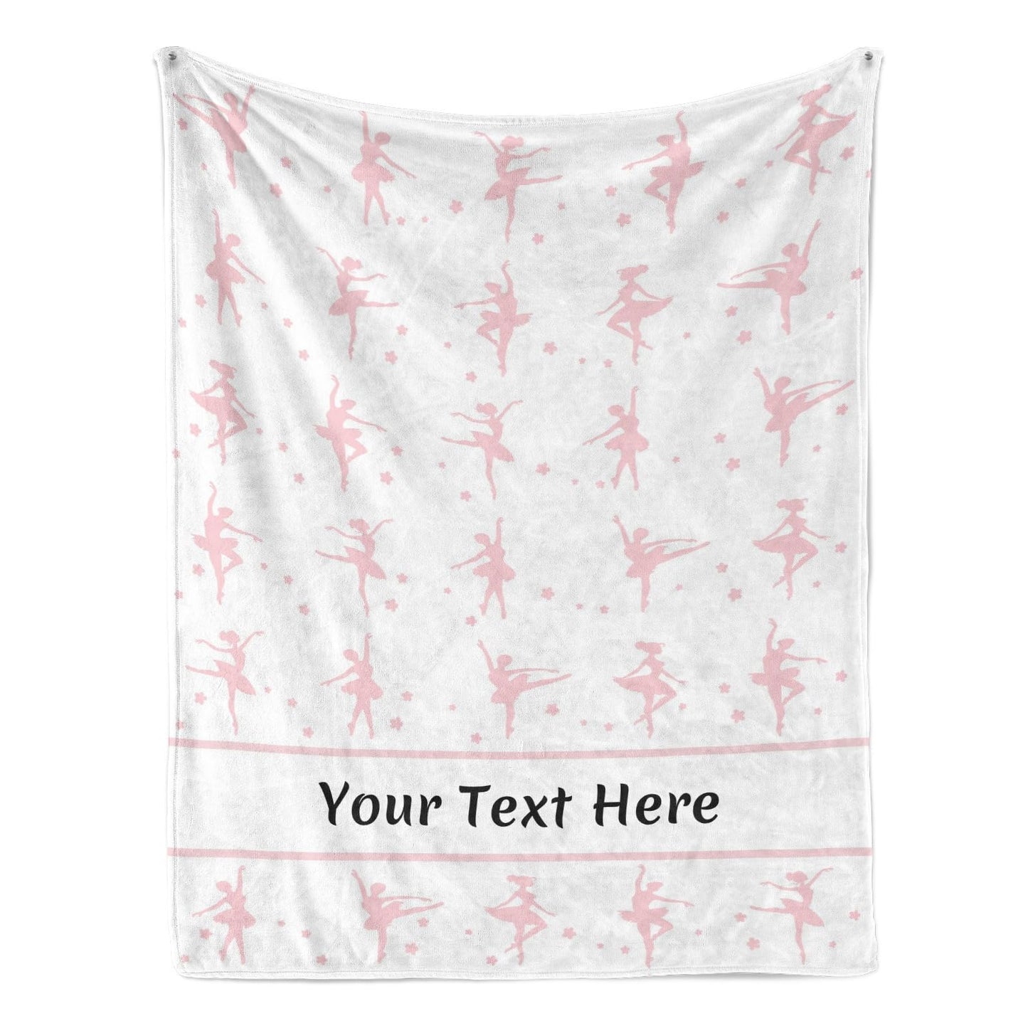 Customizable Blanket Pink Ballet, Add Your Text or Name Personalized Soft Blankets, Dance Recital Gifts for Girls Teens Teacher Team Sofa Chair