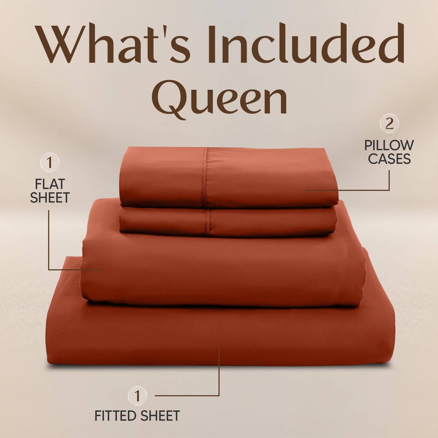 Utopia Bedding Queen Size Sheet Set – 4 Piece Bed Sheets, Soft and Breathable Microfiber, Includes 1 Fitted Sheet, 1 Flat Sheet and 2 Pillowcases – Oeko Tex (Orange)