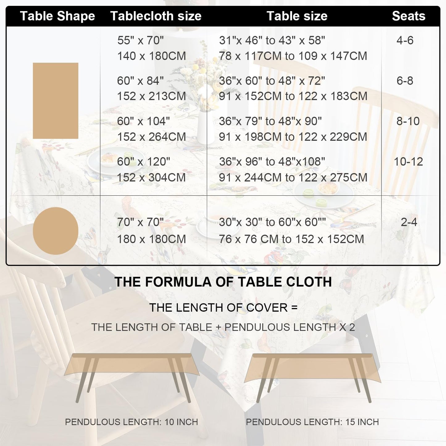Arquiel Coffee Themed Table Cloth Rectangle Machine Washable Tablecloth, 55 * 70 inch, Polyester Table Cover for Kitchen Dinner Party Outdoor Decor Gifts for Coffee Lovers