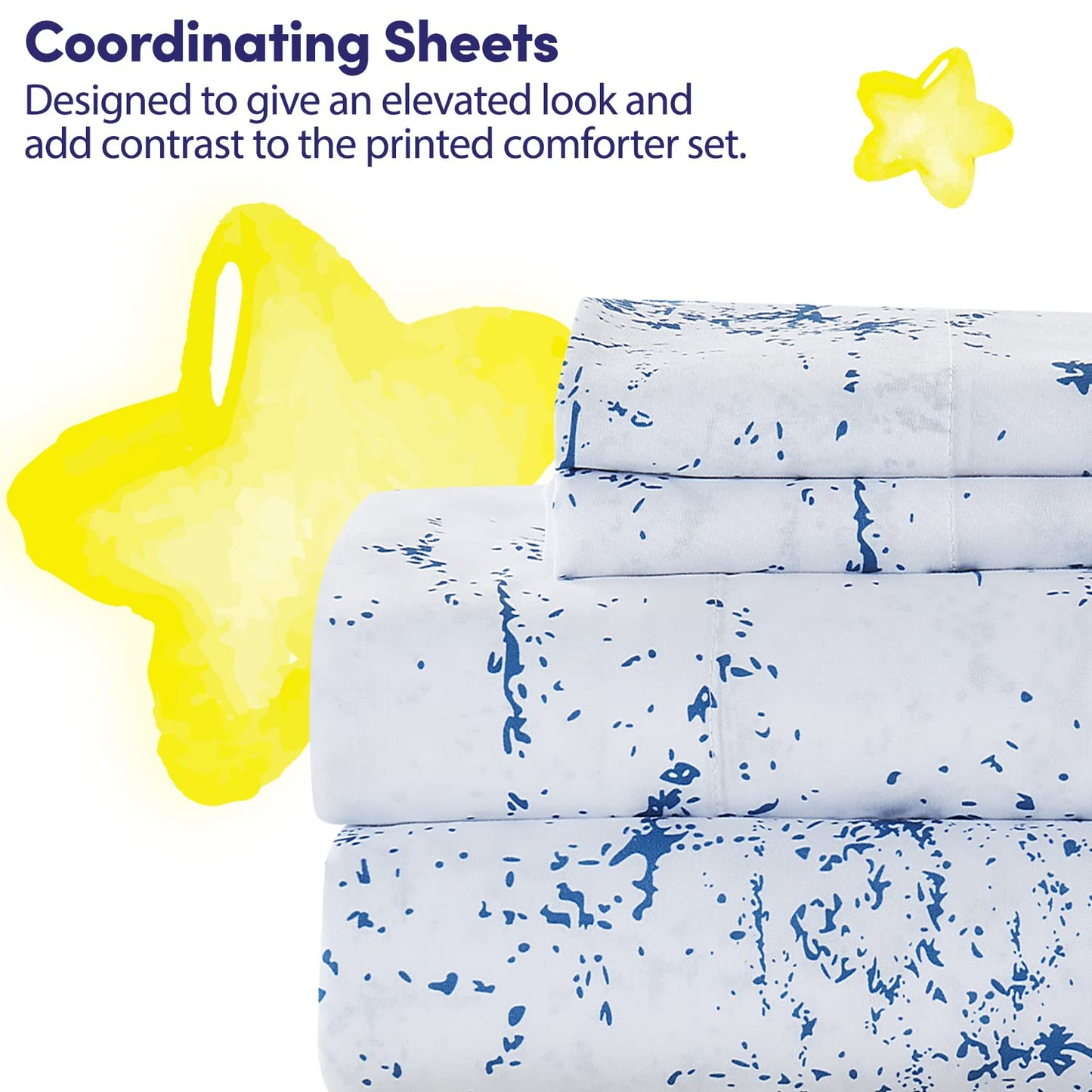 Kids Bedding Set Bed in a Bag for Boys and Girls Toddlers Printed Sheet Set and Comforter , Twin, Dinosaur