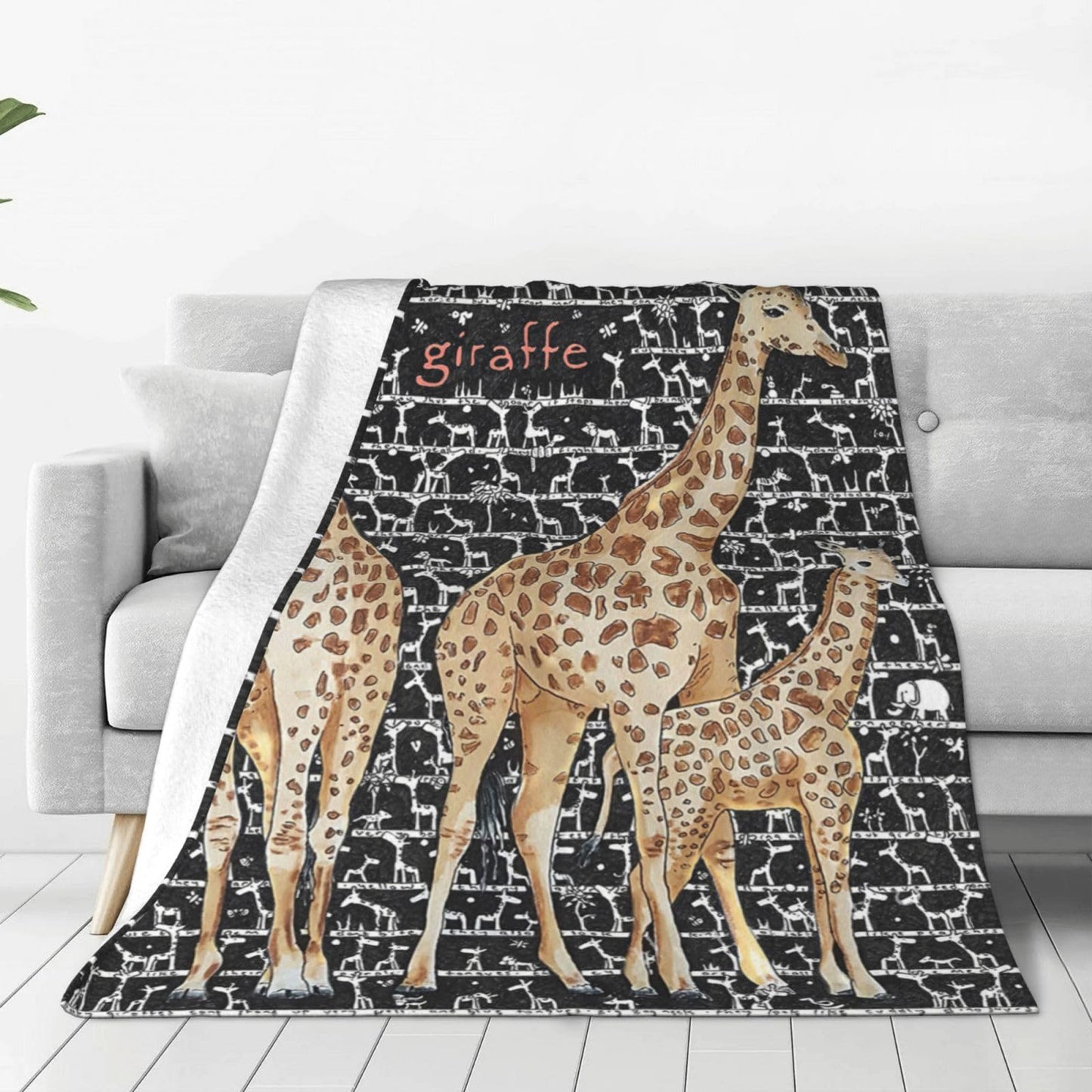 Giraffe Throw Blanket - Cozy Fleece Flannel Blanket, Soft Warm Plush, Lightweight, Perfect for Women, Men, Boys, Girls, Adults, Kids, Couch, Sofa, Bed - 40"X50"