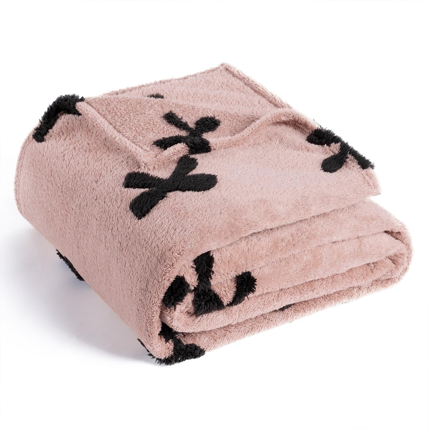 FY FIBER HOUSE Pink Bow Blanket Throw Blanket Soft Cute Cozy Bowknot Blankets Preppy Room Decor Gifts, 60x 80 Inch