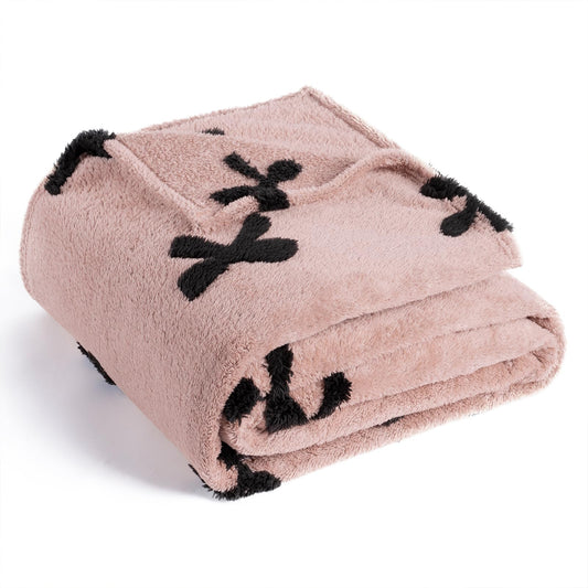 FY FIBER HOUSE Pink Bow Blanket Throw Blanket Soft Cute Cozy Bowknot Blankets Preppy Room Decor Gifts, 60x 80 Inch