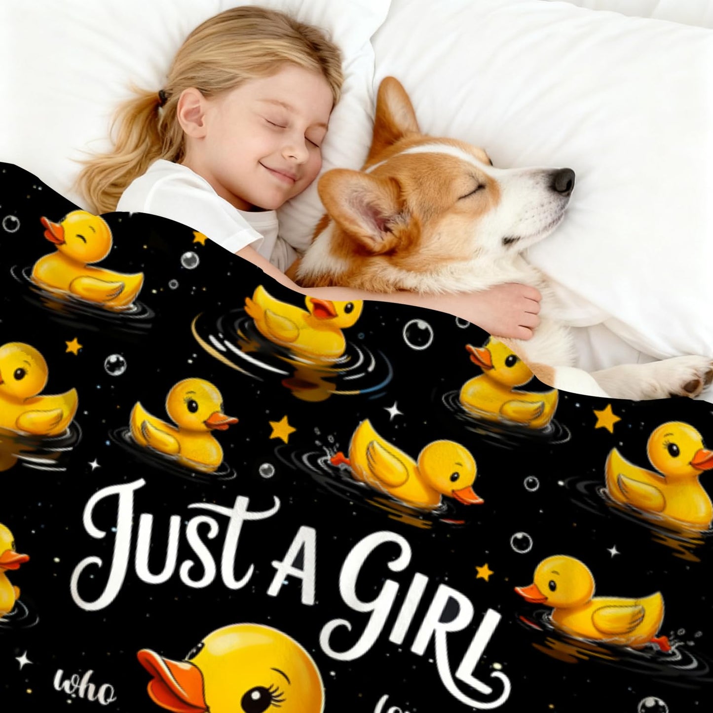 Duck Blanket Soft Warm Fluffy Flannel Rubber Ducks Blanket Themed Throw Blanket Bedding Decor Stuff Blankets Gifts for Duck Lover for Women Girls Kids Adults 50"x40"