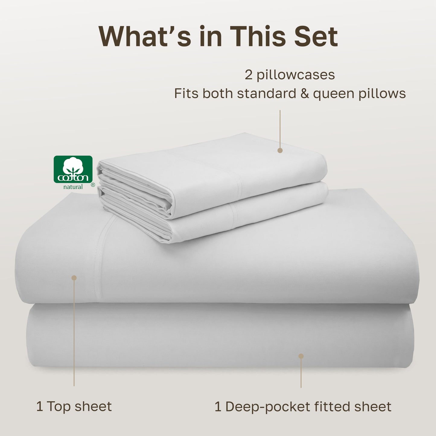 California Design Den Queen Sheets Set - Luxury 600 Thread Count Sateen, 100% Cotton Sheets Queen Size, Deep Pockets, Soft, Crisp and Durable Bedding - Silver Mist