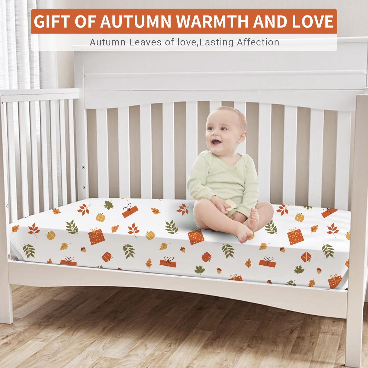Bimocosy Crib Sheets 4 Pack, Baby Crib Sheets Fitted for Boys and Girls Breathable & Snug Fit, Soft Toddler Bed Sheets for Standard Crib Mattress Nursery Daycare Essentials, Autumn Dinos