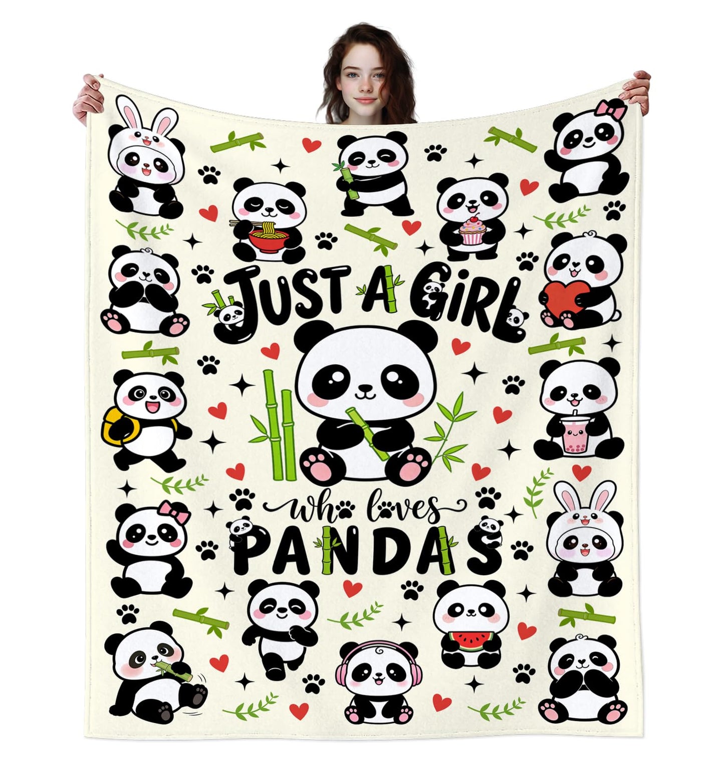 MOUND BOOM Panda Blanket Gifts for Panda Lovers Kids Teens,Pandas Accessories Stuff Animal Pattern Throw Blankets,Cute Pandas Theme Gifts for Women Girls Adults 50"X40"