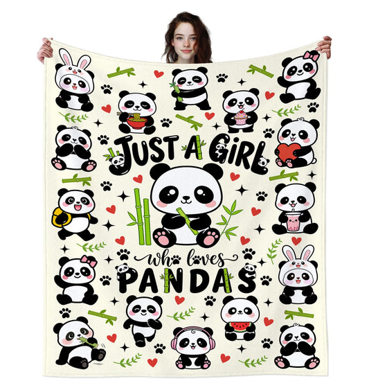 MOUND BOOM Panda Blanket Gifts for Panda Lovers Kids Teens,Pandas Accessories Stuff Animal Pattern Throw Blankets,Cute Pandas Theme Gifts for Women Girls Adults 50"X40"