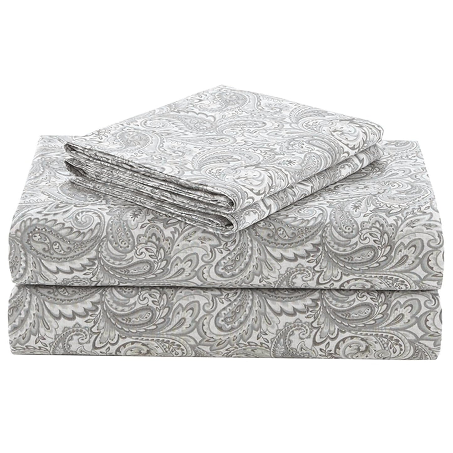 Comfort Spaces 100% Cotton Sheets Queen, Breathable, Naturally Cool Cotton Sheets, Soft Cotton Bed Sheets with 14" Elastic Pocket Fits up to 16" Mattress, All Seasons Sheet Set, Paisley Multi 4 Piece