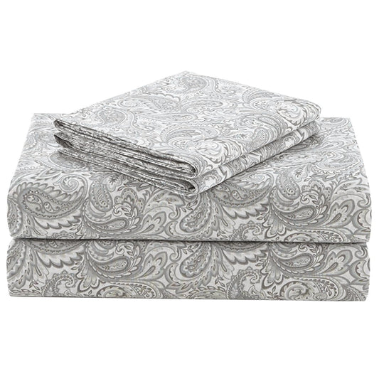 Comfort Spaces 100% Cotton Sheets Queen, Breathable, Naturally Cool Cotton Sheets, Soft Cotton Bed Sheets with 14" Elastic Pocket Fits up to 16" Mattress, All Seasons Sheet Set, Paisley Multi 4 Piece