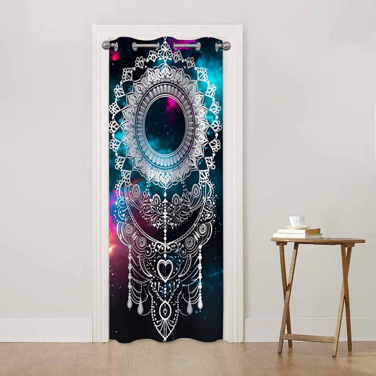 Haciadan Abstract Mandala Door Curtain for Doorway Window Ancient Star Colorful Galaxy Doorway Privacy Blackout Curtain Door Dividers Closet Cover 34" W X 80" L,1 Panel