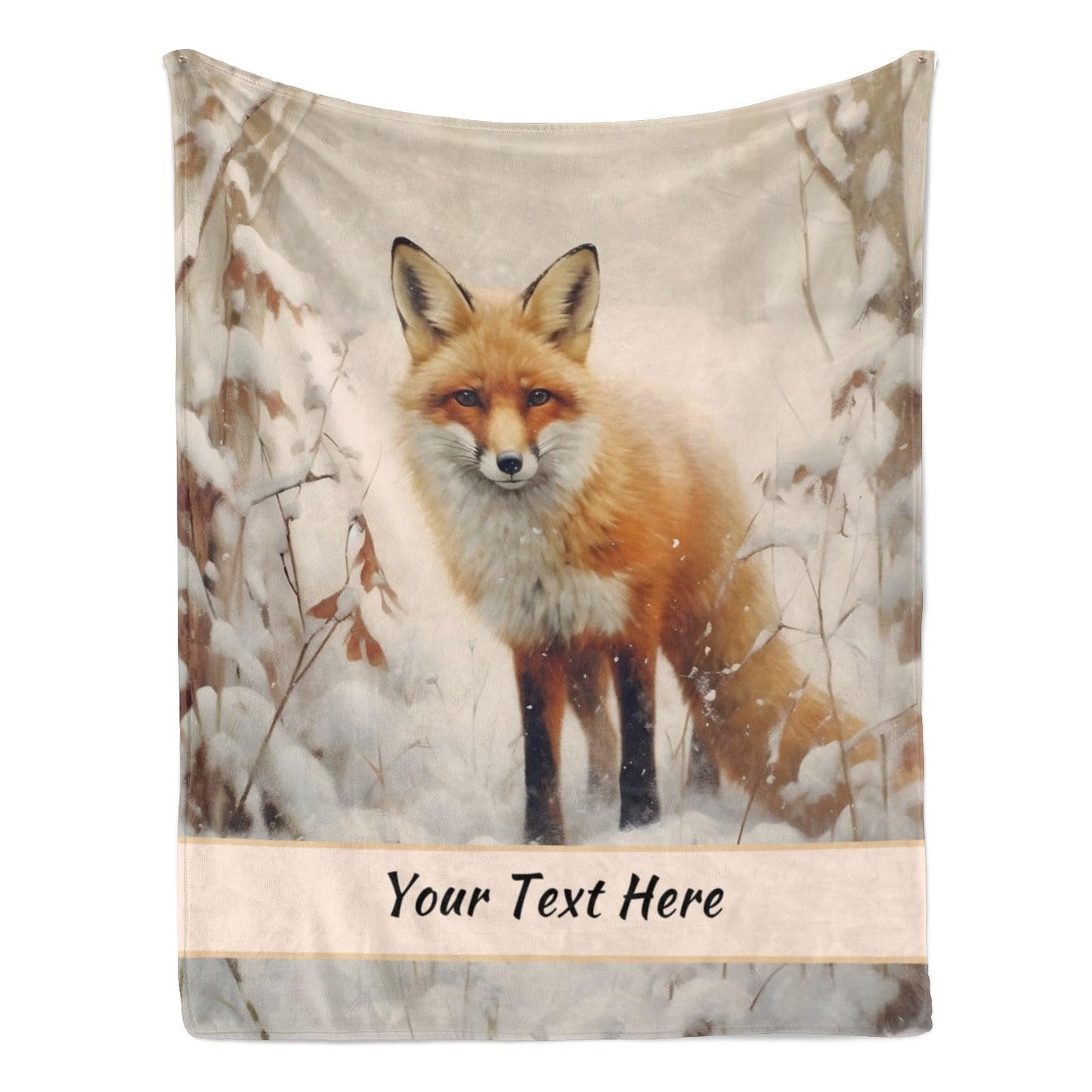 CUSPILO Personalized Fox Blankets and Throws, Customizable Blanket with Name for Girl Women, Soft and Comfortable, 50"" x 60""