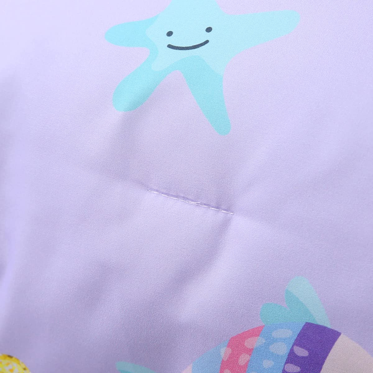 URBONUR 4-Piece Toddler Bedding Set - Ultra Soft Cartoon Mermaid Girls Toddler Comforter Set Coral Starfish - Include Comforter, Flat Sheet, Fitted Sheet and Reversible Pillowcase, Purple Mermaid