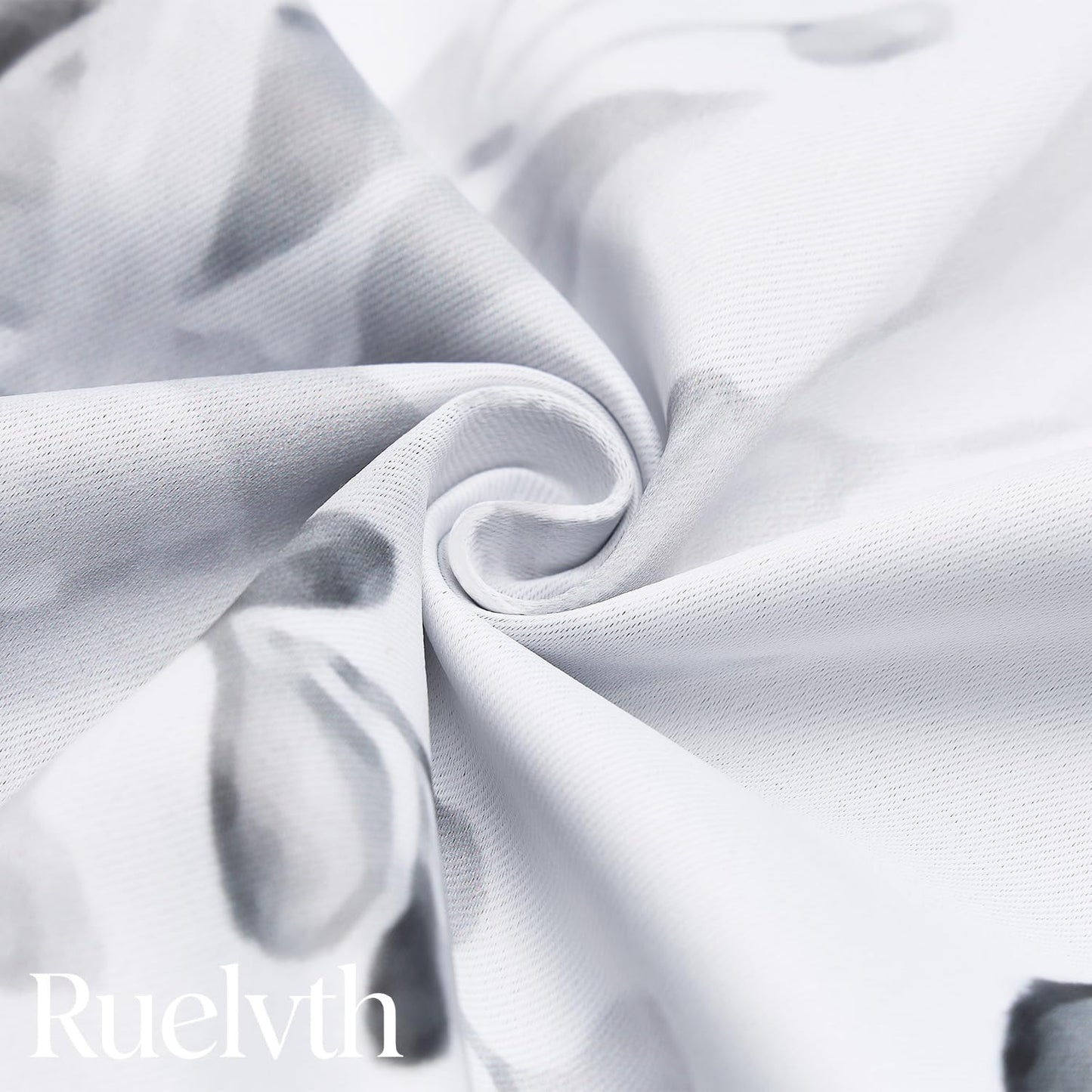 Ruelvth Grey Eucalyptus Kitchen Curtains, Small Spring Watercolor Leaves Blackout Curtains Short Cafe Tier Curtains for Dining Room RV Windows 26x36 Inch, 2 Panels