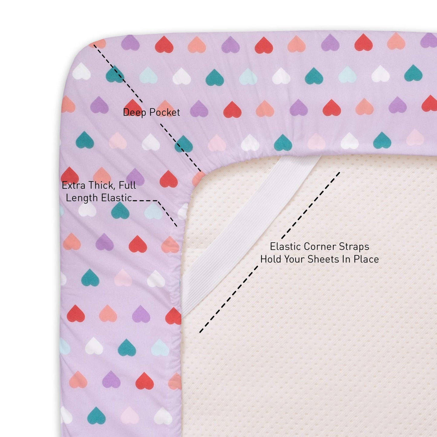 1500 Supreme Kids Bed Sheet Collection - Fun Colorful and Comfortable Boys and Girls Toddler Sheet Sets - Deep Pocket Wrinkle Free Soft and Cozy Bedding - Twin XL, Hearts