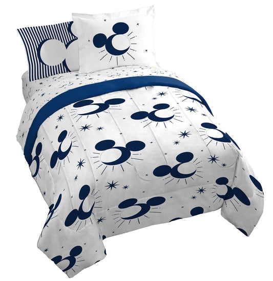Jay Franco Disney Mickey Mouse Queen Comforter Set - 7 Piece Bedding Includes Sheet Set & Pillow Covers - Super Soft Cozy Celestial Bedding