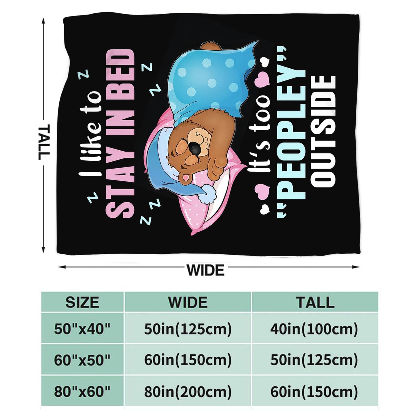 Funny Bear Throw Blanket Bear Gifts for Girls Boys Women Men Kids Adults Soft Flannel Fleece Blanket for Couch Sofa Bed Home Decor 40"x50"