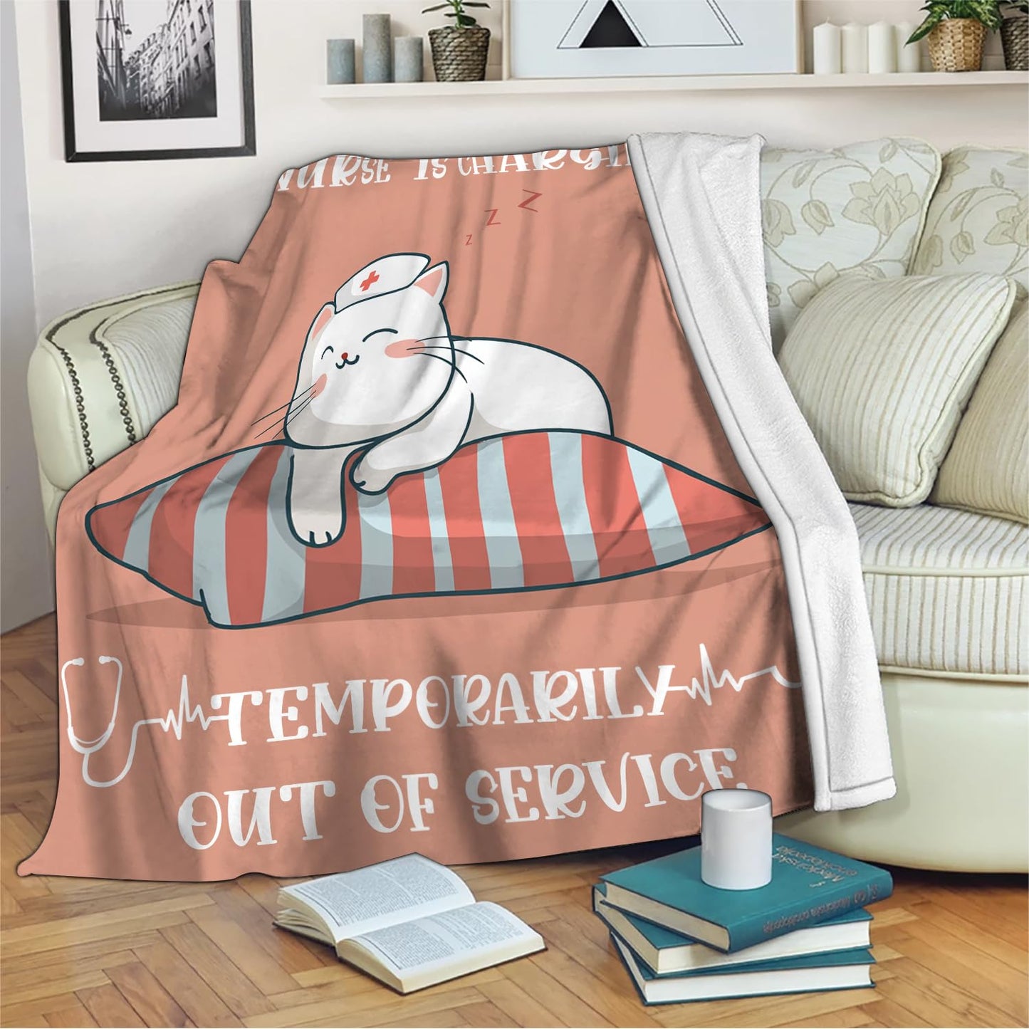 Custom Nurse Blanket Personalized Name Throw, Ultra Soft Fleece Nursing Gift for Women and Healthcare Workers, Cozy Appreciation Present, Multiple (Design 04)