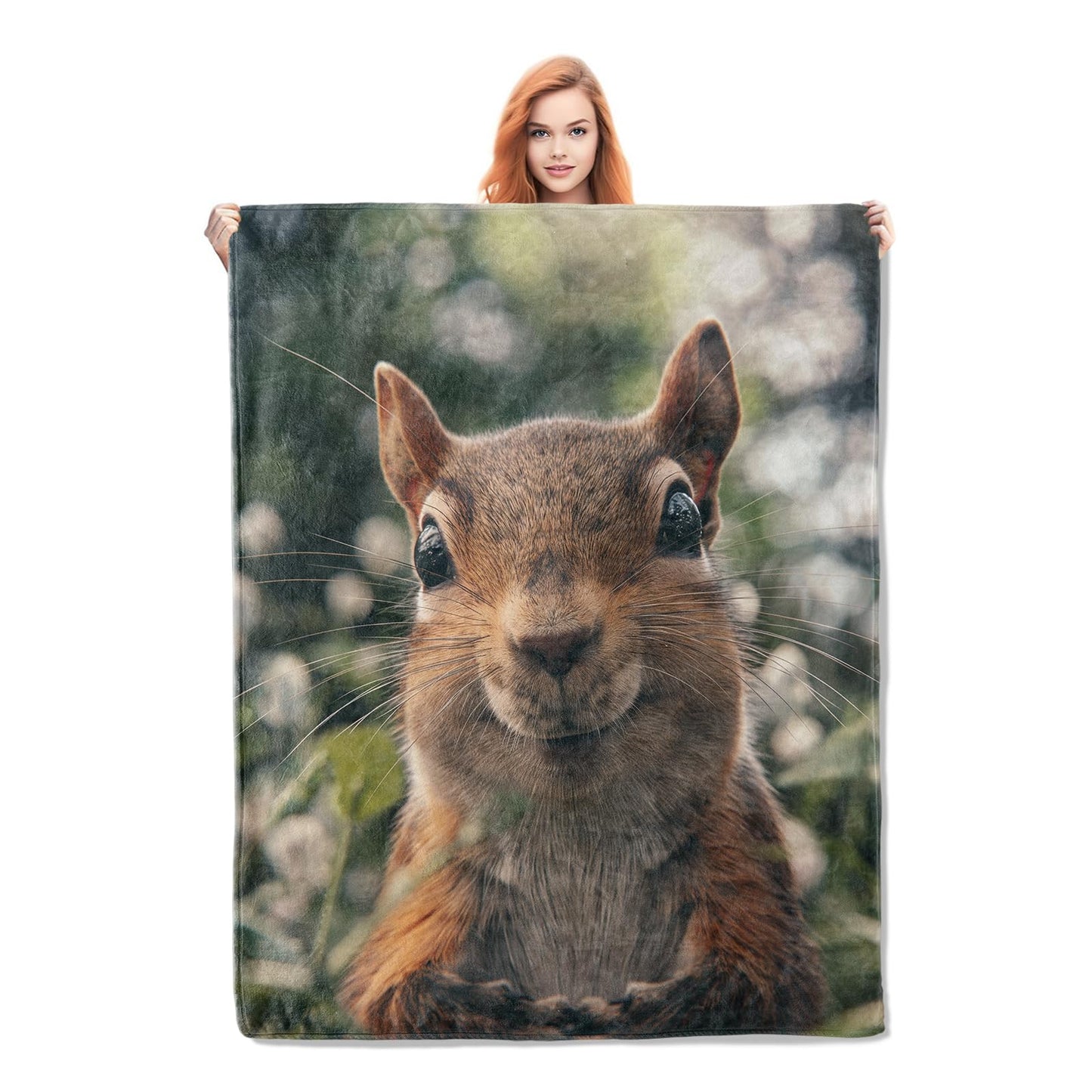 Cute Squirrel Blanket Gifts for Women Girls Soft Warm Lightweight Cozy Throw Animal Blankets for Bed Living Room Sofa Travel Home Decor 50"x60"