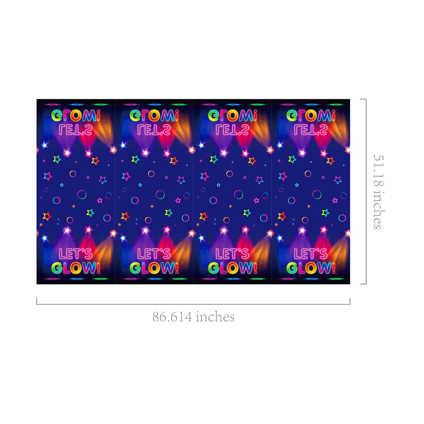 1 Pieces Glow Party Plastic Tablecloth 54 x 87 Inch Long Table Cover, Glow in The Dark Club Bar Night Wedding Baby Shower Party Holiday Dinner Picnic or Tablecloth for Kitchen Event Use