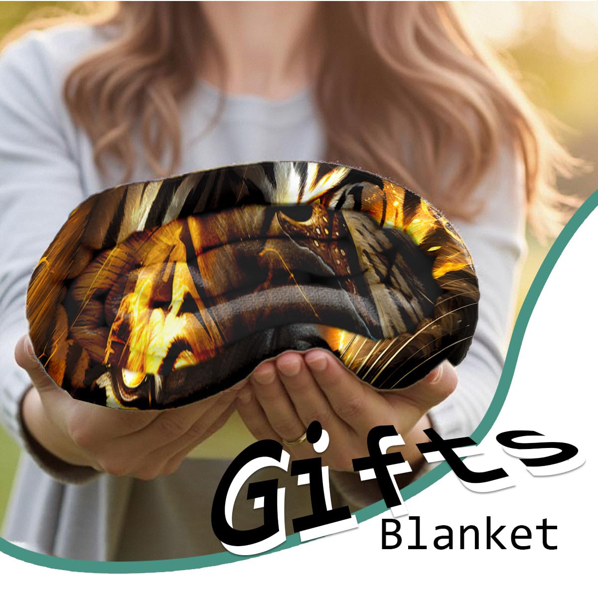 HUNXIAOJ Printed Bed Blanket Black and Gold Animal Throw Tiger Flannel Blankets Queen Size Blankets for Men Boy Bed Sofa Office Chair Blanket (59"x78")