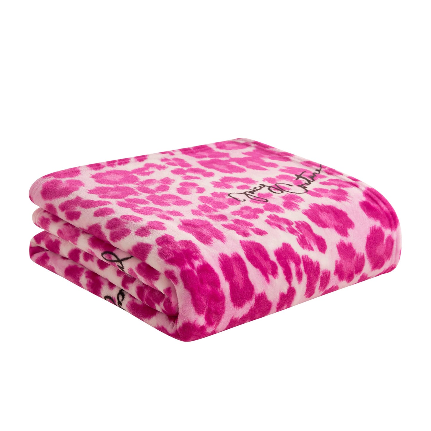 Juicy Couture Luxurious Throw Blanket for Couch - 50” x 70” Inches - Regent Leopard Print Blanket - Plush & Cozy Throw Blanket - Decorative Blankets for Sofas, Throws for Chairs, and Beds – Pink