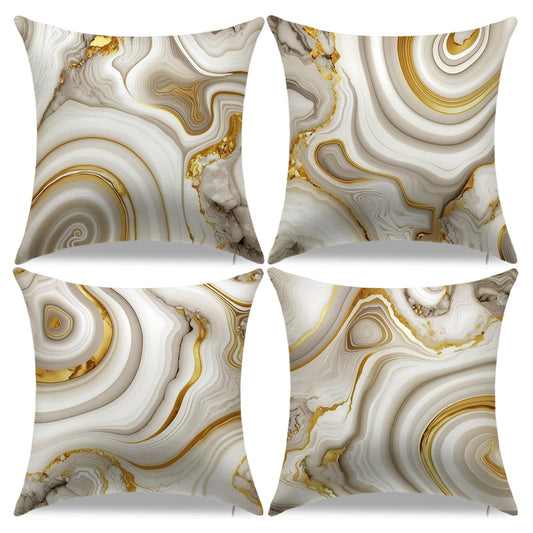 18 x 18 inch Set of 4 Decorative Pillow Covers Grey Marble Texture Throw Pillow Covers Living Room Decor Square Cushion Covers for Modern Styles Abstract Home Bedroom Couch Chair Sofa Pillow Cases