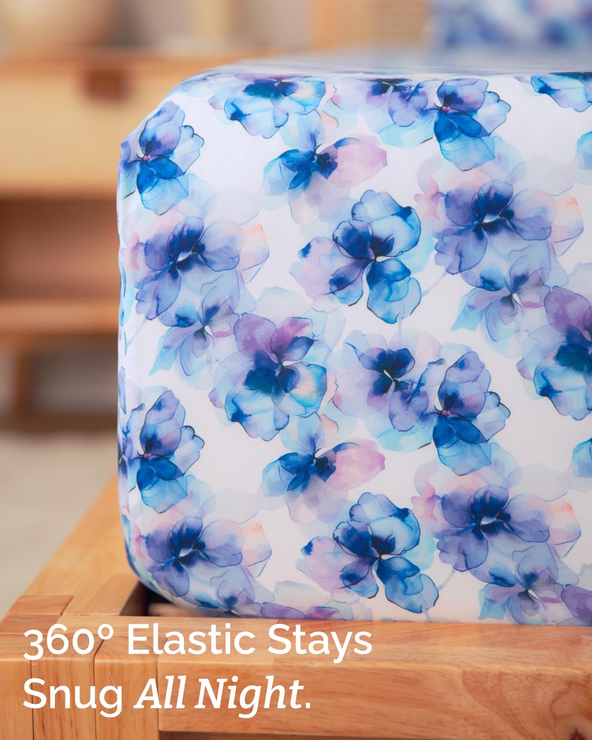 Floral Sheets - Flower Print Bed Sheet Set - 1 Flat, 1 Fitted & 2 Pillowcases w/ Deep Pockets - Comfy, Cozy, Wrinkle & Fade Free - Boho Botanical Bedding - Soft, Breathable & Cooling - King Size Set